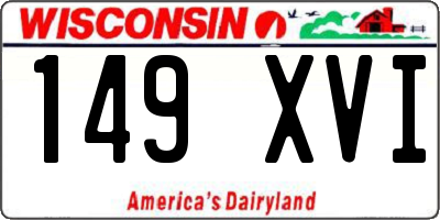 WI license plate 149XVI