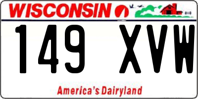 WI license plate 149XVW