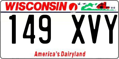 WI license plate 149XVY