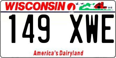 WI license plate 149XWE