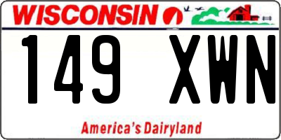 WI license plate 149XWN