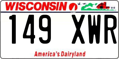 WI license plate 149XWR