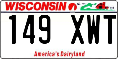 WI license plate 149XWT