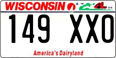 WI license plate 149XXO