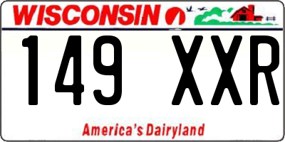 WI license plate 149XXR