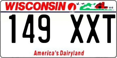 WI license plate 149XXT