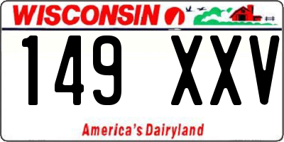 WI license plate 149XXV