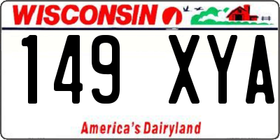 WI license plate 149XYA