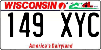 WI license plate 149XYC