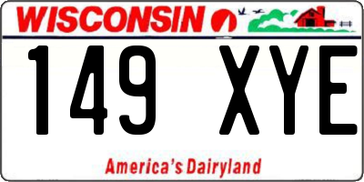WI license plate 149XYE
