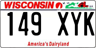 WI license plate 149XYK