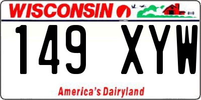WI license plate 149XYW
