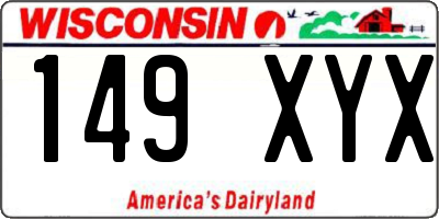 WI license plate 149XYX