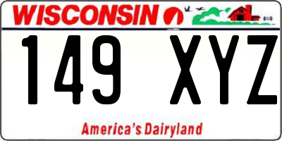 WI license plate 149XYZ