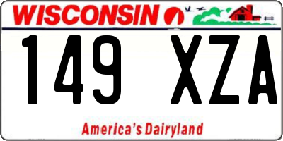 WI license plate 149XZA