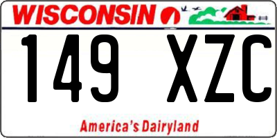 WI license plate 149XZC