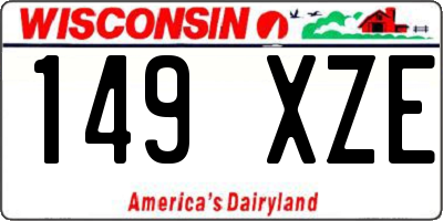 WI license plate 149XZE