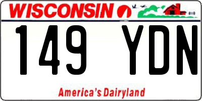 WI license plate 149YDN