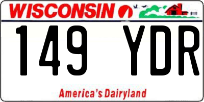 WI license plate 149YDR