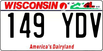 WI license plate 149YDV