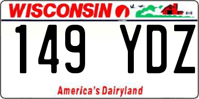 WI license plate 149YDZ