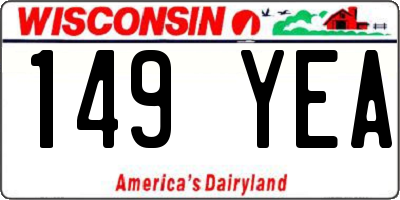 WI license plate 149YEA