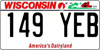 WI license plate 149YEB