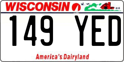 WI license plate 149YED