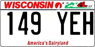 WI license plate 149YEH