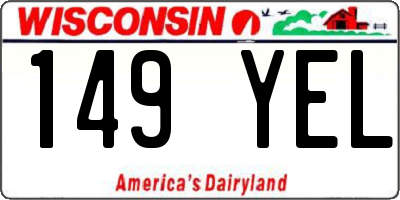 WI license plate 149YEL