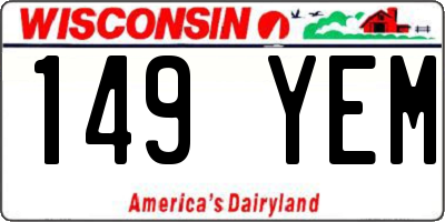WI license plate 149YEM