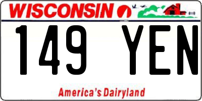 WI license plate 149YEN