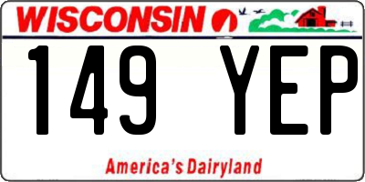 WI license plate 149YEP