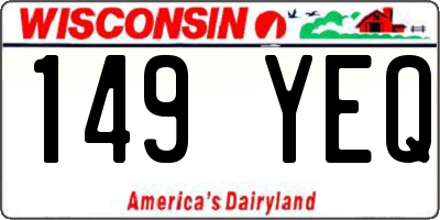 WI license plate 149YEQ