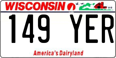 WI license plate 149YER