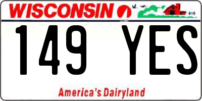 WI license plate 149YES