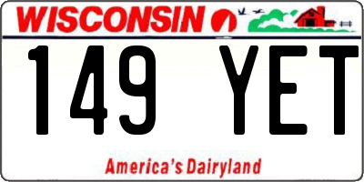 WI license plate 149YET