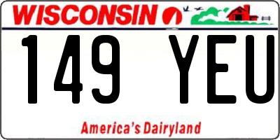 WI license plate 149YEU