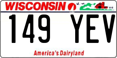 WI license plate 149YEV