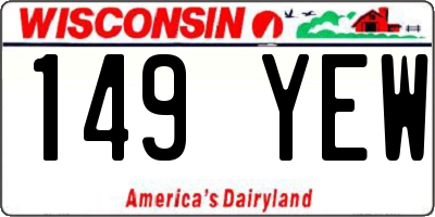 WI license plate 149YEW