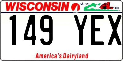 WI license plate 149YEX