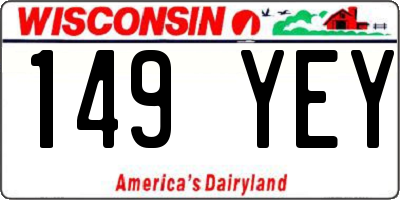 WI license plate 149YEY