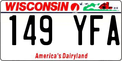 WI license plate 149YFA