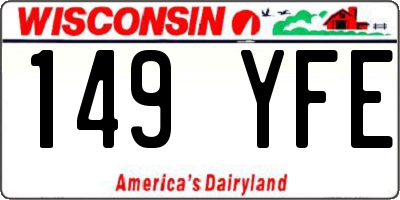 WI license plate 149YFE