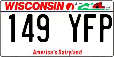 WI license plate 149YFP