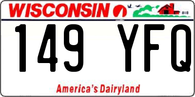 WI license plate 149YFQ