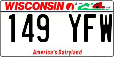 WI license plate 149YFW