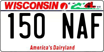 WI license plate 150NAF