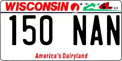 WI license plate 150NAN