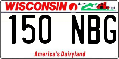 WI license plate 150NBG